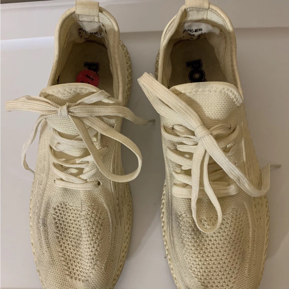 Pony mens sz 11 product of New York pp1 yasso pp1-pro Cream‎ Knit Sneakers